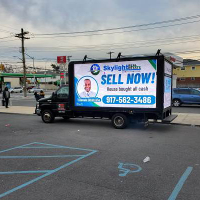 Real Estate Open Hours Advertisement Truck in New York